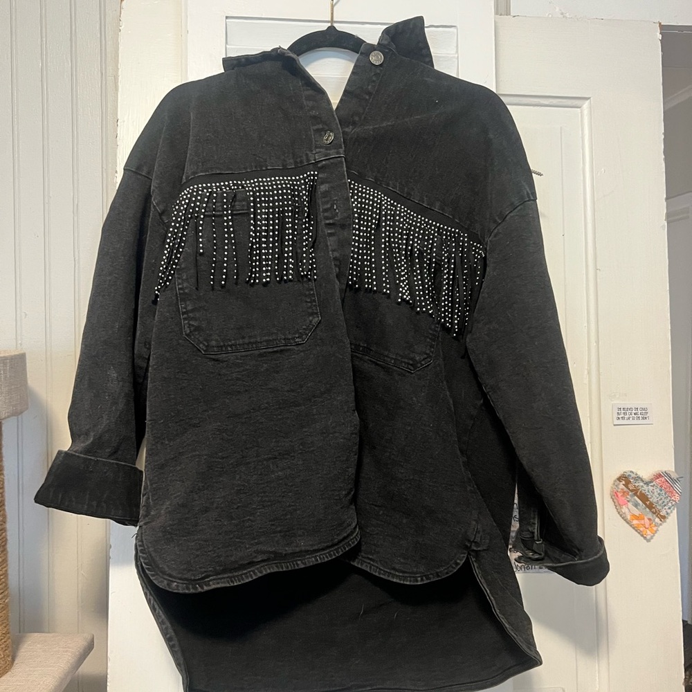 Black Studded Jean Jacket